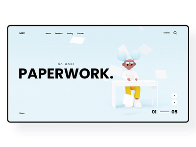 No More Paperwork app branding cinema4d design paperwork ui ui design ux web web design landing page website