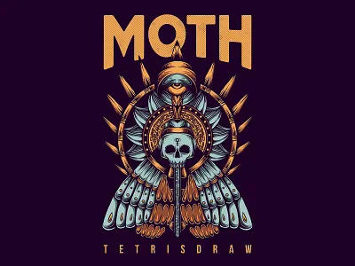 Egypt Moth Illustration apparell branding clothing design illustration illustration art illustrations poster illustration tshirt tshirt design