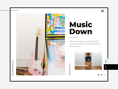 Music Down branding design flat illustration typography ui ux web website website design