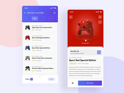 Xbox Controller Shot applications buy controllers interaction design listing listing page microsoft rotation ui ux video games xbox