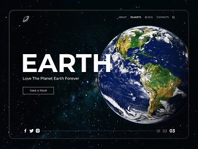 Planet Earth 🌎 banner design clean clean ui color dark dark ui design globe gradient minimalism minimalistic motivation space typogaphy ui ui ux ui design ui interface web web design