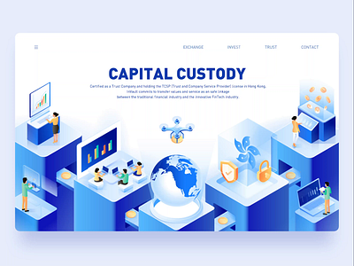 2.5d illustration for inVault — Capital Custody 2.5d animation banner blockchain computer finance financial illustration isometric motion video web 张小哈