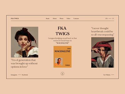 FKA TWIGS. MAGDALENE art branding clean minimal typography ui