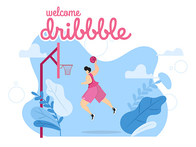 dribbble flat illustration flatdesign welcome