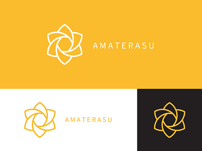 Amaterasu brand brand identity branding geometry illustration logo logotype mark minimalist print simple logo yellow
