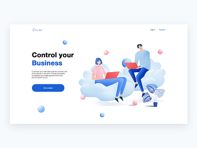 Control your business cloud cloud services illustration landing landing page landing page design ui ui design uidesign uiux web design web illustration