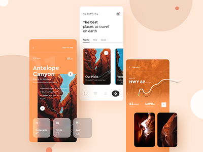 UI Design: Travel Guide App Concept app conceptual design designer illustration logo minimal sketch travel travel app typography ui ux vector