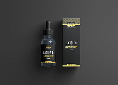 Klassic Scent Beard Oil beard oil black cbd oil clean label design labeldesign minimalist packaging design packaging designer premium premium design royals simple