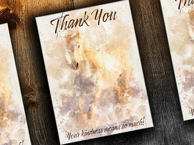 Thank You Card design graphic design horses note cards print print design thank you card