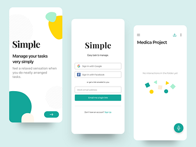 Simple - Manage your task android app design clean ui color concept cool ios minimal minimalist mobile project simple simple design task ui user experience user interface ux white