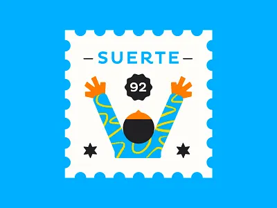 Suerte / Stamp good hands luck luckie mail sello stamp up