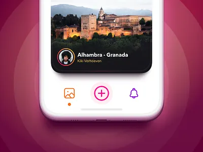 Travel photography app app bottom bar bottom nav design interface iphone mockup navigation navigation bar photo photography sketch tab bar travel app ui vector mockup