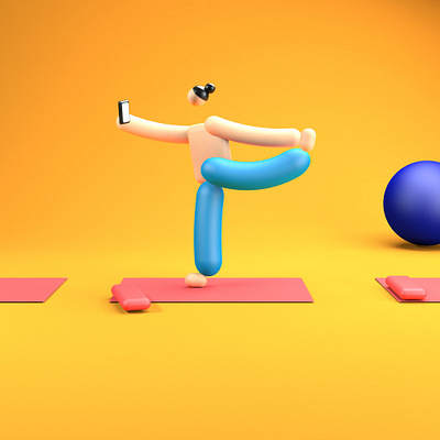 Inner growth and little self-adoration 3d 3d art 3ddesign 3dillustration abstract art adobe photoshop adobedimension cinema4d design illustration