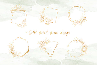 Gold Wedding Frames Multi Purpose Template Design Collection design elegant gold graphic green greeting holiday label leaf line multi purpose nature pink retro romantic set summer vector wedding wreath