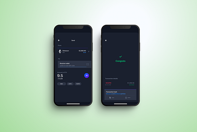 TheCrypto: Send Ethereum banking crypto crypto wallet cryptocurrency darkui figma finance fintech ios mobile app product design uxdesign