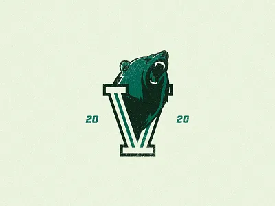 Varsity bear brand illustration logo v varsity