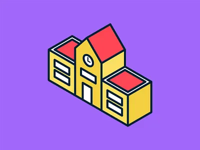 Isometric School Icon building design flat graphic graphic design illustration isometric isometric design ui vector