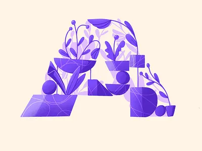 36 days of type - A composition drawing flowers geometric illustration ipad organic pattern plants procreate