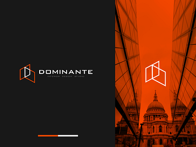 Dominante | Modern logo deisgn brand brand identity branding branding design d logo dribbble identity interior interior design letter d logo logotype minimal modern logo orange typography