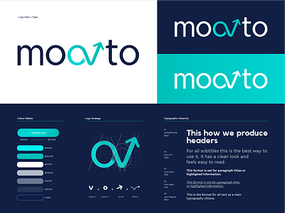 Moovto branding identity agency arrow branding consulting fatma aroua gradient hierarchy identity branding logo logomark moovto motion moveto ov symbole typographic