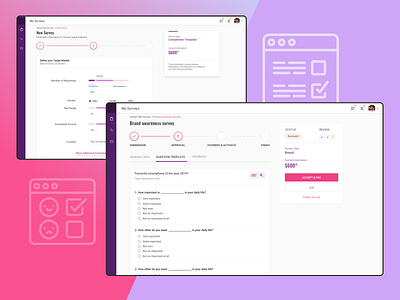 Online Survey Platform app design minimal ui ux web website