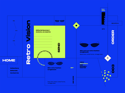 Layout #10 / Retro Vision Sunglasses color design poster retro shop sunglasses typography ui ux web