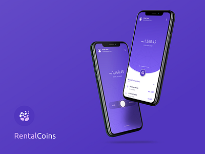 RentalCoins - App Design app app design branding crypto wallet cryptocurrency design flat icon illustration iphone logo minimal mobile typography ui ux