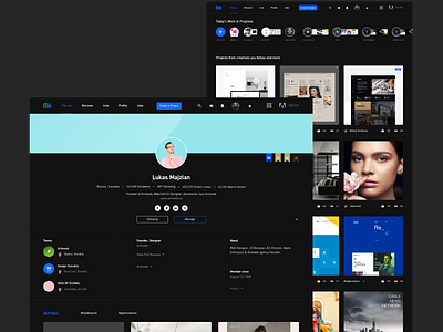 Behance Redesign dark mode design minimalism minimalistic ui uiux website