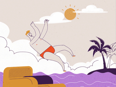 Vacation dude 2d animation animation animation after effects cartoon character animation character design illustration motion design motion graphics motiongraphics vacation
