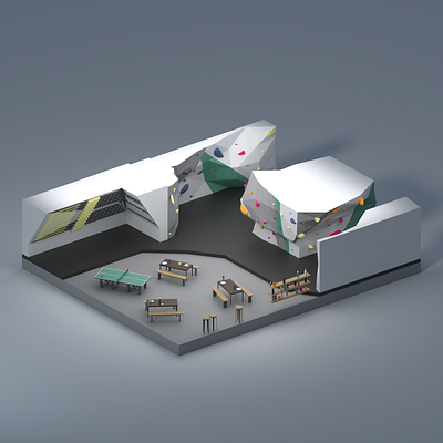 Climbing Hangar 3d blender blender3d climbing design digital digitalart hangar render