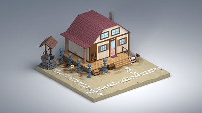 Stardew Valley 3d blender blender3d design digital digitalart house render stardew valley style