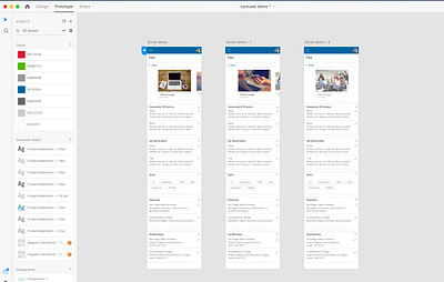 Carousel demo on Adobe XD prototype
