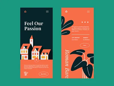 Barcelona Vibes colour palette illustration mobile mobile app mobile app design mobile design mobile ui typography ui ux web web design website