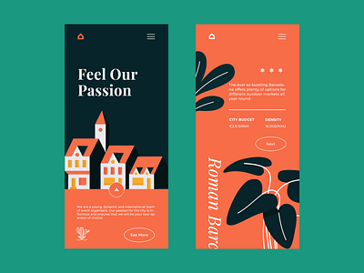 Barcelona Vibes colour palette illustration mobile mobile app mobile app design mobile design mobile ui typography ui ux web web design website