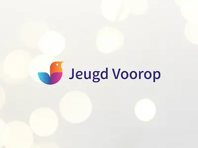 J letter bird logo bird branding cheerful child circle design flat gradient happiness health healthcare j letter kid logo mental minimalist modern psychology youth