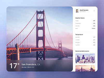 Weather App (Concept) app bridge calendar clean concept date flat icons san francisco shadows ui ux weather weather app