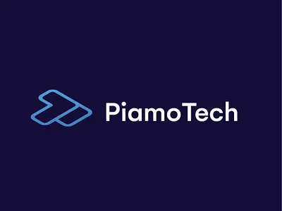 PiamoTech brand branding brilliant design flat illustration logo minimal pt logo tech logo technology vector