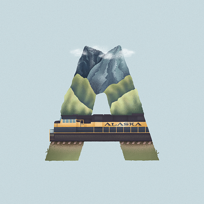 A is for Anchorage in Alaska 36daysoftype 36daysoftype07 illustration lettera linijos lithuania typography