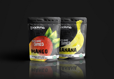 SnackMe Dried Organic Fruits 3d bag banana dried fruit graphic design mango organic pouch snack snacks