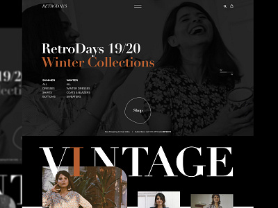 RetroDays branding ecommerce interactive shop trending ux web website design