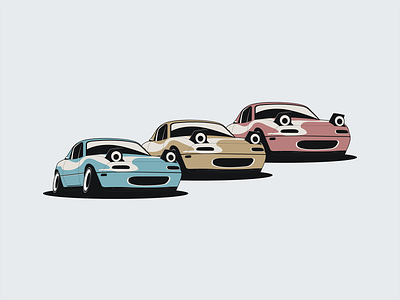 Mazda MX-5 Miata illustration automotive automotive design car design designer flat illustration mazda miata minimal minimalist simple simple design stance vector vector illustration