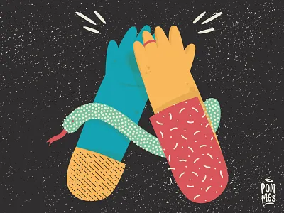 The handsome type - 36 days of type - A 36 days of type 36daysoftype 36daysoftype07 challenge clap your hands design graphic hands highfive iampommes illustration letter mannheim pommes thehandsometype typography vector