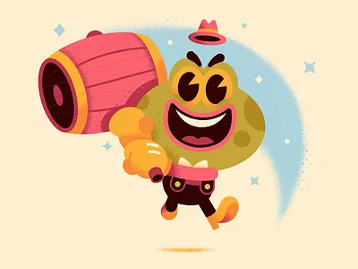 Hammer Time! cartoon character design frog hammer illustration retro vector vintage