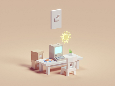 Light Version b3d blender computer dark illustration isometric light quick work