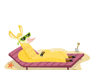 Llama taking a sunbath adobeillustrator animal beach character characterdesign children illustration illustrator kids llama sunbath sunbathing sunglasses