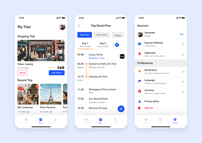 Trip Planner App Exploration design mobile mobile app mobile design mobile ui planner travel trip ui uidesign ux