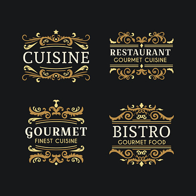 Retro Luxury Ornamental Restaurant Logo Collection elegant floral freepik golden logo luxury ornamental premium restaurant retro vintage