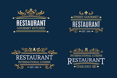 Retro Ornamental Restaurant Logo Collection classic elegant freepik golden luxury ornamental premium restaurant retro vintage