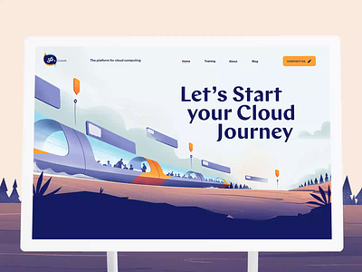 Homepage Website for a new Cloud Startup cloud cloud computing homepage landing parallax