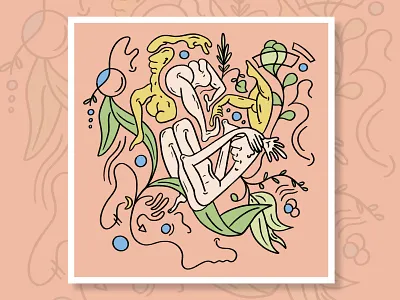 Doodling abstract bodies design illustration lineart procreate weird